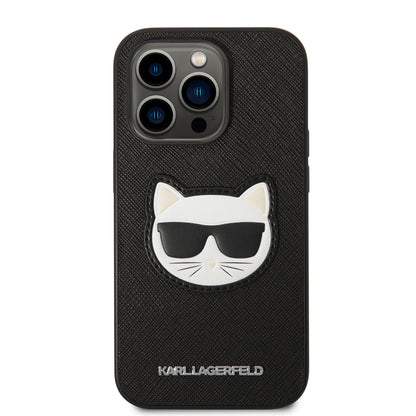 Custodia per Apple iPhone 14 Pro Max, Karl Lagerfeld, Saffiano Choupette's Head, Nera