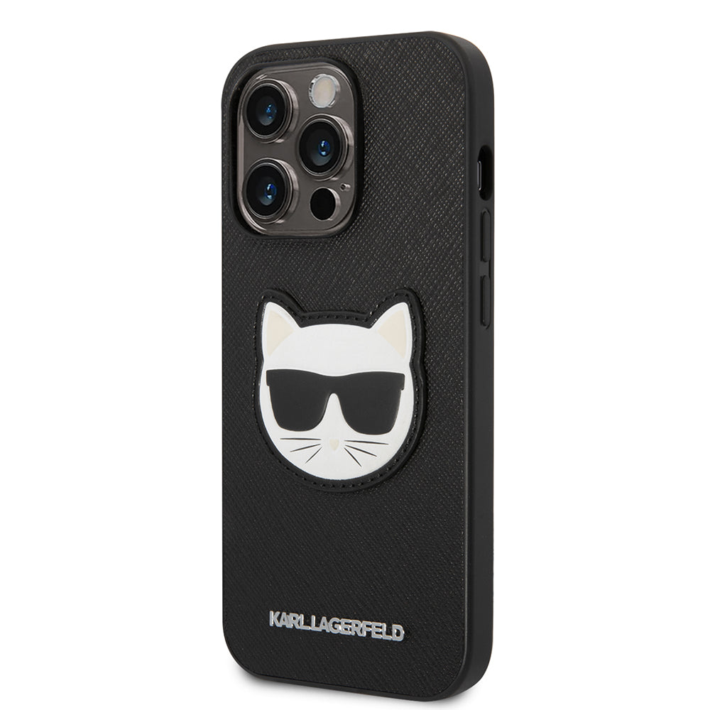 Custodia per Apple iPhone 14 Pro Max, Karl Lagerfeld, Saffiano Choupette's Head, Nera