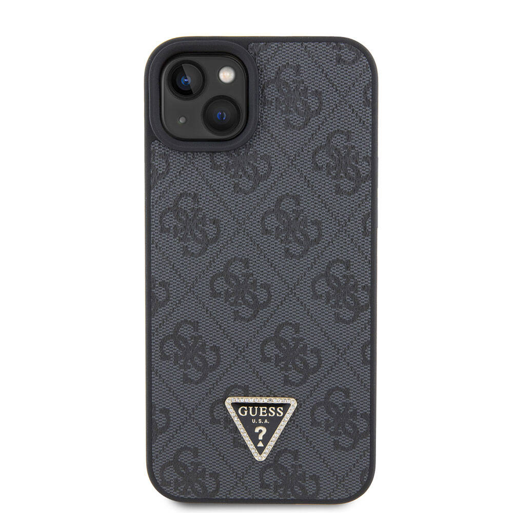 Custodia per Apple iPhone 15 / 14, Guess, Crossbody 4G Metal Logo, Nera