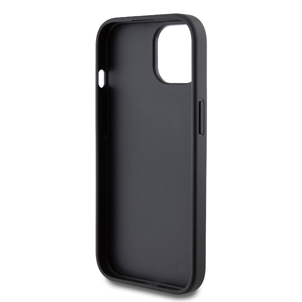 Custodia per Apple iPhone 15, Guess, 4G Metal Gold Logo, Grigio