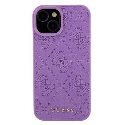 Custodia per Apple iPhone 15, Guess, 4G Stamped, Lilla Chiaro