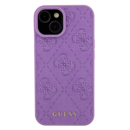 Custodia per Apple iPhone 15, Guess, 4G Stamped, Lilla Chiaro