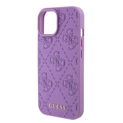 Custodia per Apple iPhone 15, Guess, 4G Stamped, Lilla Chiaro