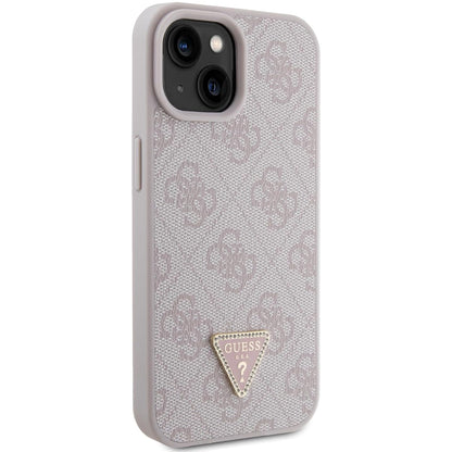 Case for Apple iPhone 15, Guess, 4G Triangle Strass, Pink