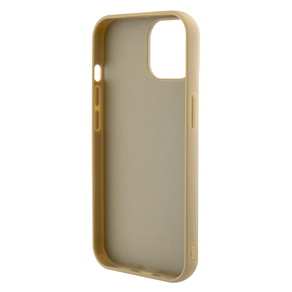 Custodia per Apple iPhone 15, Guess, Disco Metal Script, Dorata
