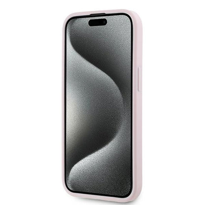 Custodia per Apple iPhone 15, Karl Lagerfeld, Diagonal Quilted Script, Rosa