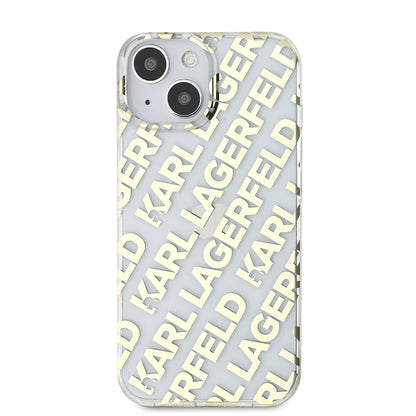 Custodia per Apple iPhone 15, Karl Lagerfeld, IML Luxury Gold Fullover Logo, Dorata