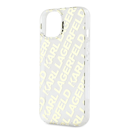 Custodia per Apple iPhone 15, Karl Lagerfeld, IML Luxury Gold Fullover Logo, Dorata