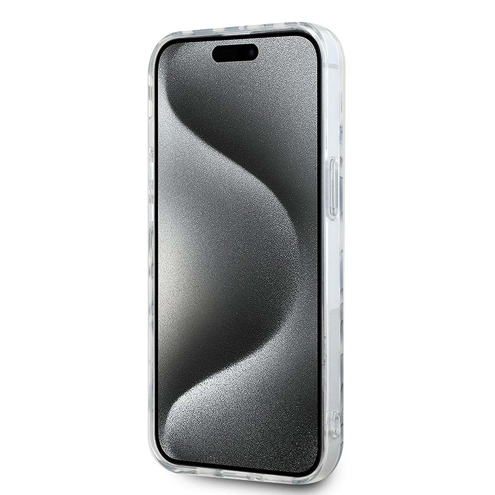 Custodia per Apple iPhone 15, Karl Lagerfeld, IML Luxury Zebra Pattern con Cinturino, Nera