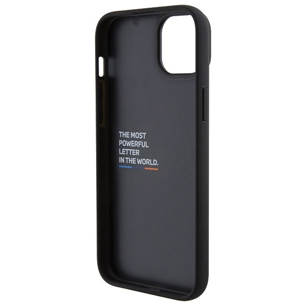 Custodia per Apple iPhone 15 Plus, BMW, Stamp Tricolor, Nera