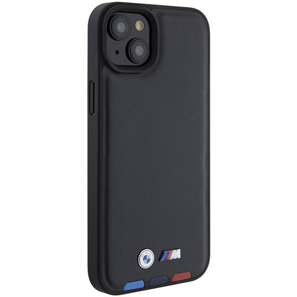 Custodia per Apple iPhone 15 Plus, BMW, Stamp Tricolor, Nera