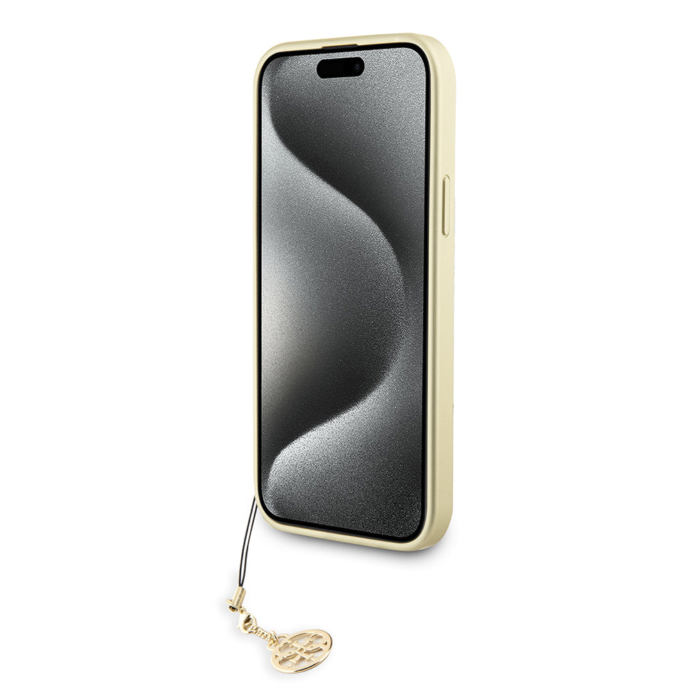 Custodia per Apple iPhone 15 Plus, Guess, 4G Charm, Grigio