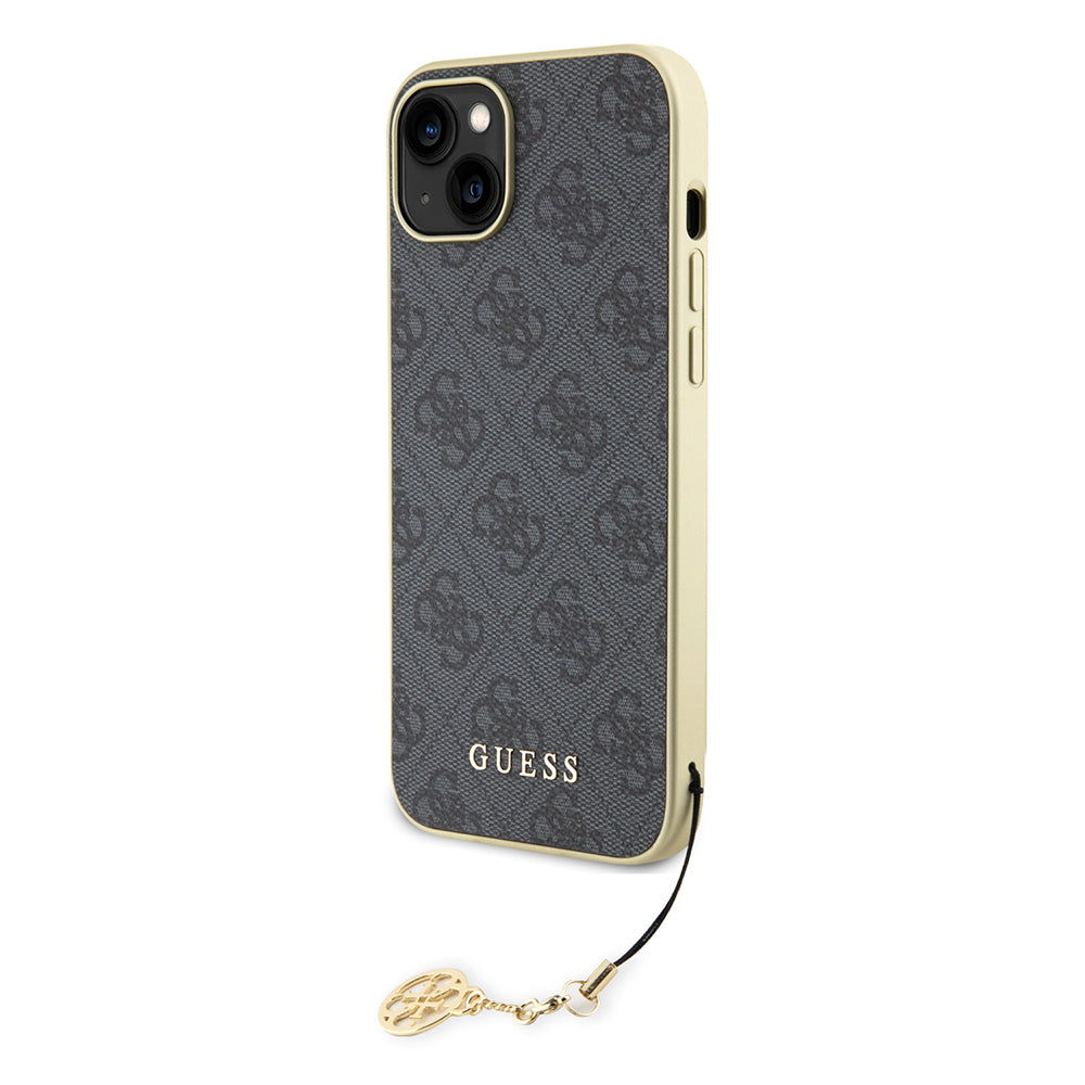 Custodia per Apple iPhone 15 Plus, Guess, 4G Charm, Grigio