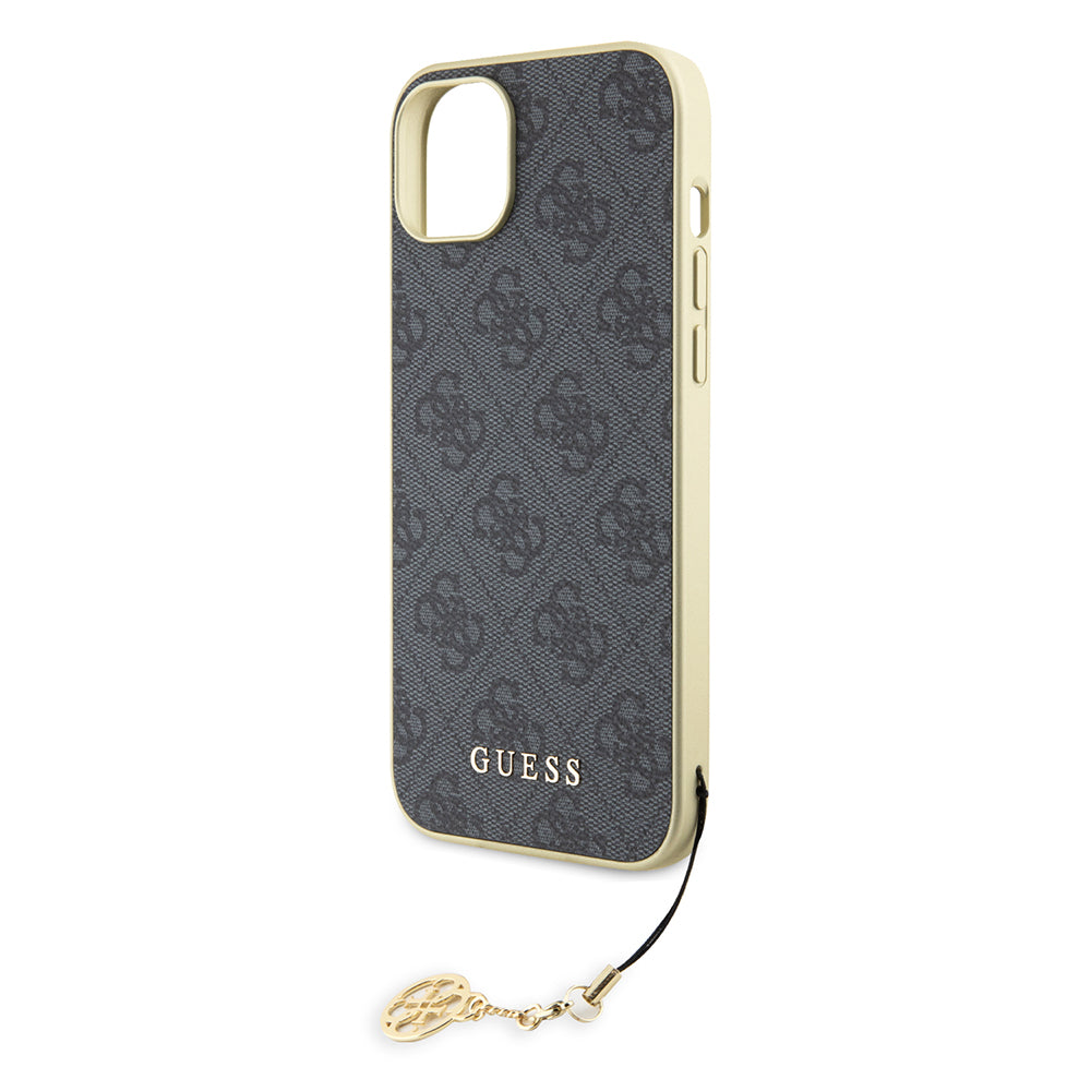 Custodia per Apple iPhone 15 Plus, Guess, 4G Charm, Grigio