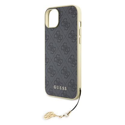 Custodia per Apple iPhone 15 Plus, Guess, 4G Charm, Grigio
