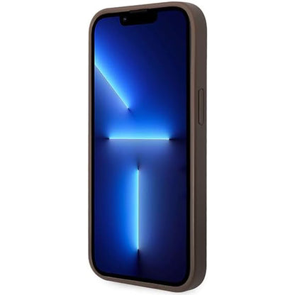 Custodia per Apple iPhone 15 Plus, Guess, 4G Metal Gold Logo, Marrone