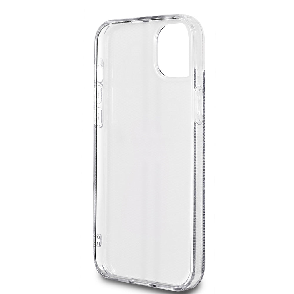 Custodia per Apple iPhone 15 Plus, Guess, IML 4G Gold Stripe, Nera