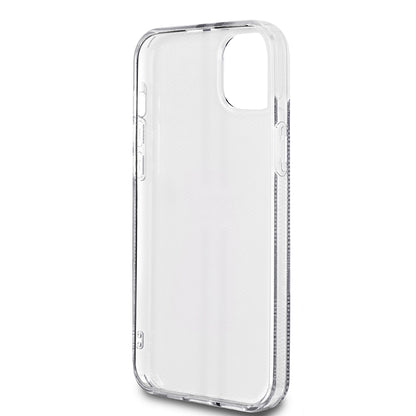 Custodia per Apple iPhone 15 Plus, Guess, IML 4G Gold Stripe, Nera