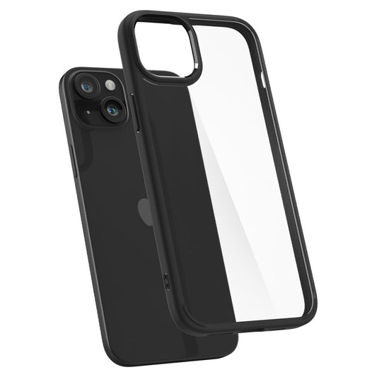 Custodia per Apple iPhone 15 Plus, Spigen, Ultra Hybrid, Nera Opaca