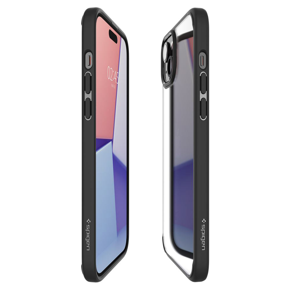 Custodia per Apple iPhone 15 Plus, Spigen, Ultra Hybrid, Nera Opaca