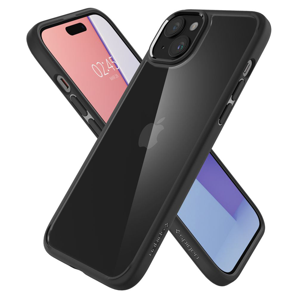 Custodia per Apple iPhone 15 Plus, Spigen, Ultra Hybrid, Nera Opaca