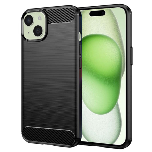 Custodia per Apple iPhone 15 Plus, Techsuit, Carbonio, Nera