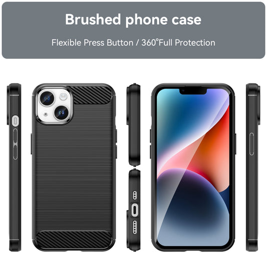 Custodia per Apple iPhone 15 Plus, Techsuit, Carbonio, Nera