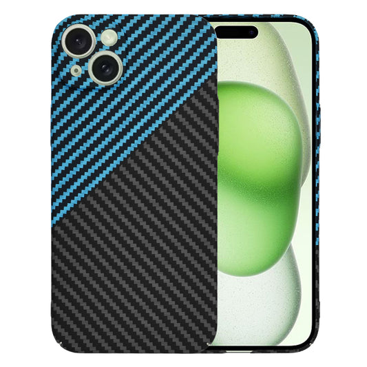 Custodia per Apple iPhone 15 Plus, Techsuit, Carbonite FiberShell, Nero Bleu