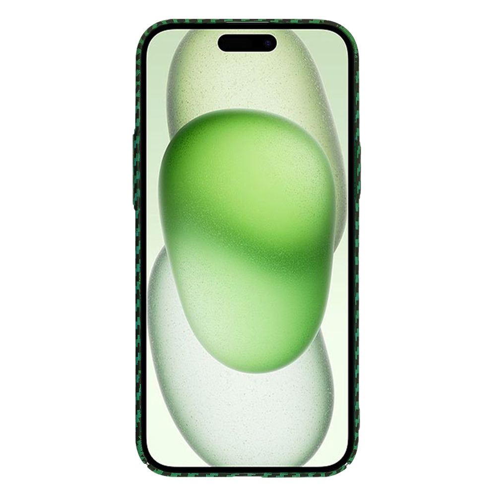 Custodia per Apple iPhone 15 Plus, Techsuit, Carbonite FiberShell, Verde