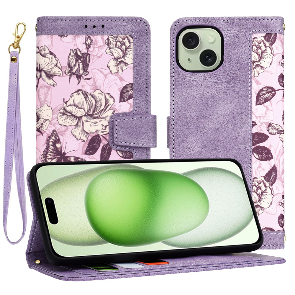 Custodia per Apple iPhone 15 Plus, Techsuit, FlipCraft, Viola