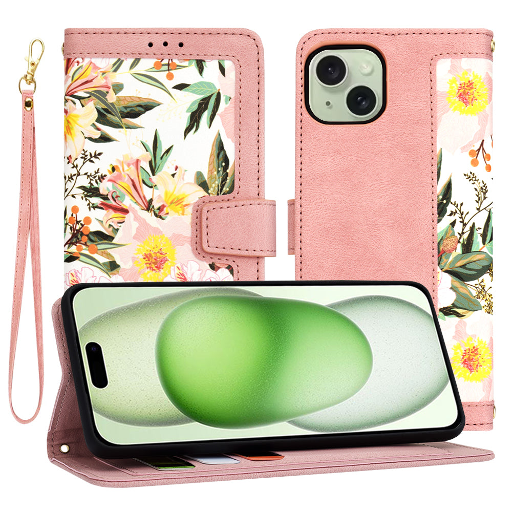 Custodia per Apple iPhone 15 Plus, Techsuit, FlipCraft, Rosa