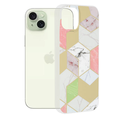 Custodia per Apple iPhone 15 Plus, Techsuit, Marble, Viola