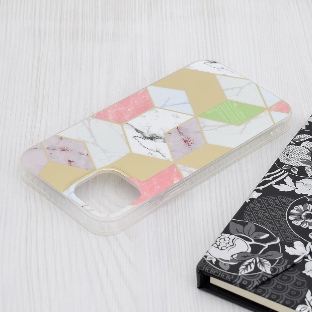 Custodia per Apple iPhone 15 Plus, Techsuit, Marble, Viola