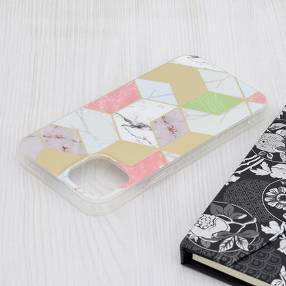 Custodia per Apple iPhone 15 Plus, Techsuit, Marble, Viola