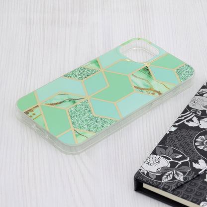 Custodia per Apple iPhone 15 Plus, Techsuit, Marble, Verde