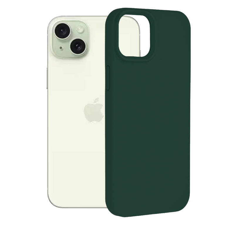 Custodia per Apple iPhone 15 Plus, Techsuit, Soft Edge, Verde Scuro