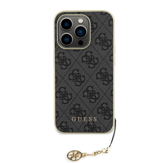 Custodia per Apple iPhone 15 Pro, Guess, 4G Charm, Grigio