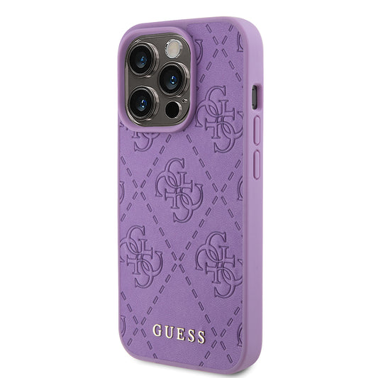 Custodia per Apple iPhone 15 Pro, Guess, 4G Stamped, Viola Chiaro