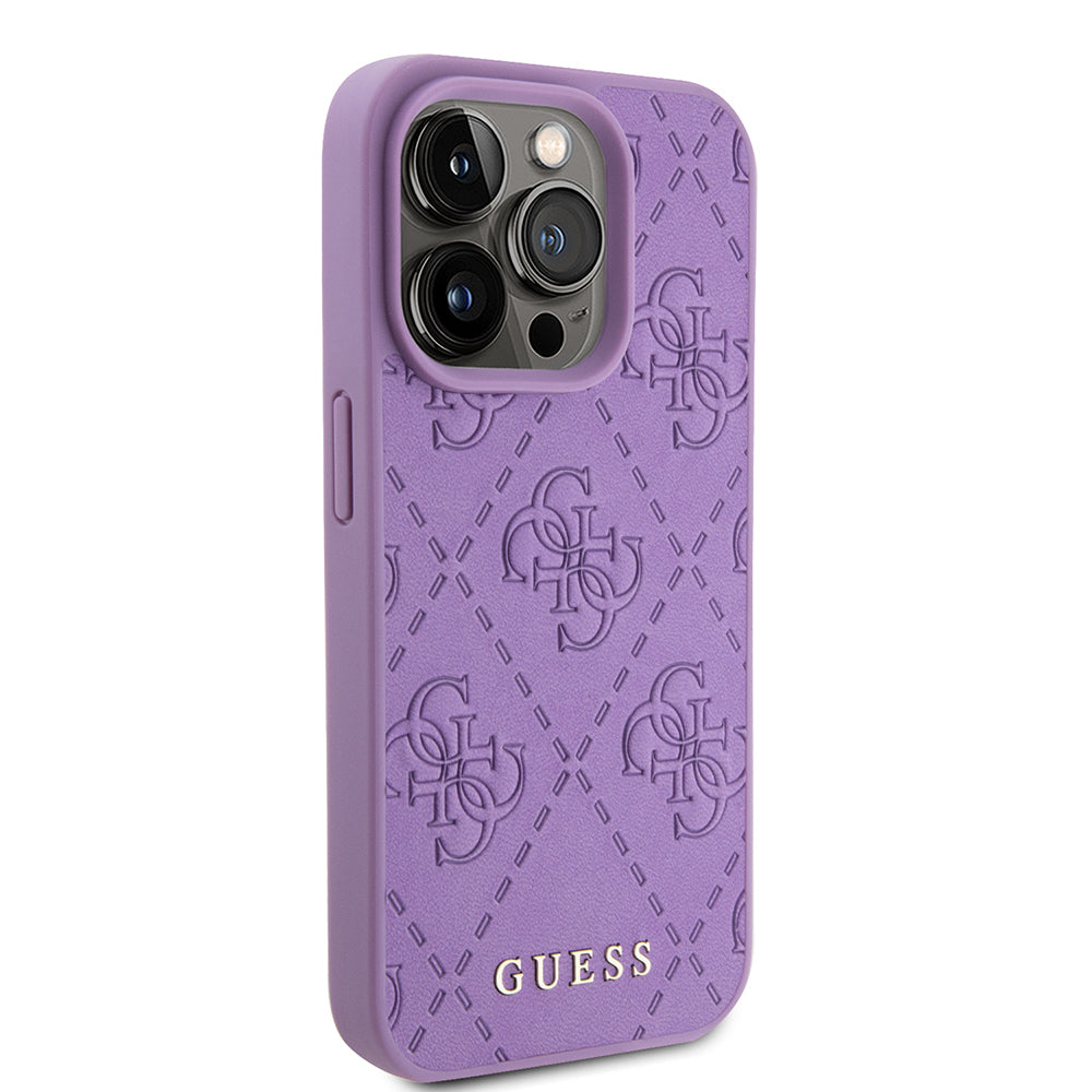Custodia per Apple iPhone 15 Pro, Guess, 4G Stamped, Viola Chiaro