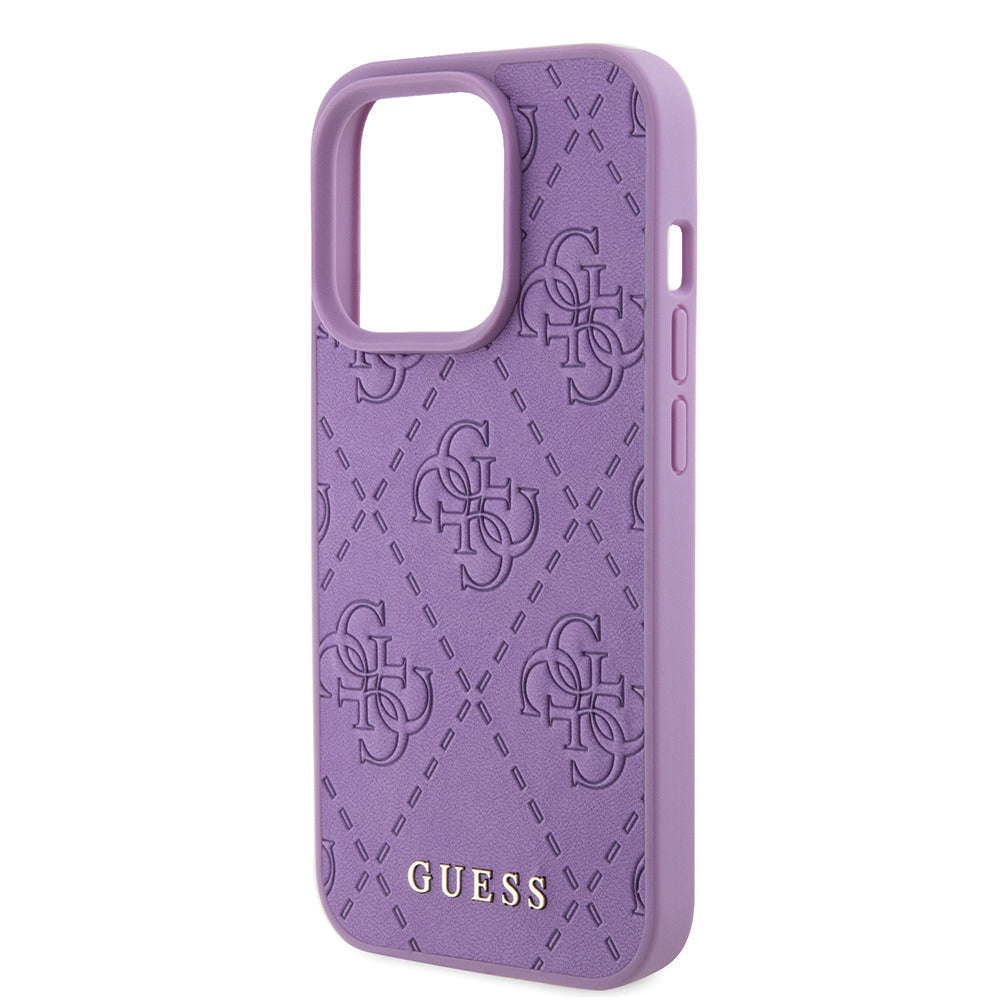 Custodia per Apple iPhone 15 Pro, Guess, 4G Stamped, Viola Chiaro