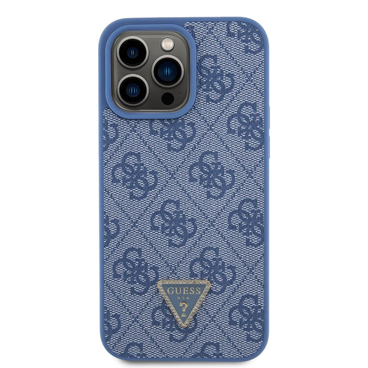 Custodia per Apple iPhone 15 Pro, Guess, Crossbody 4G Metal Logo, Blu