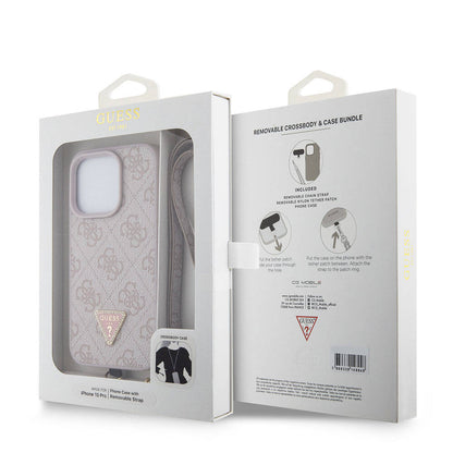 Custodia per Apple iPhone 15 Pro, Guess, Crossbody 4G Metal Logo, Rosa