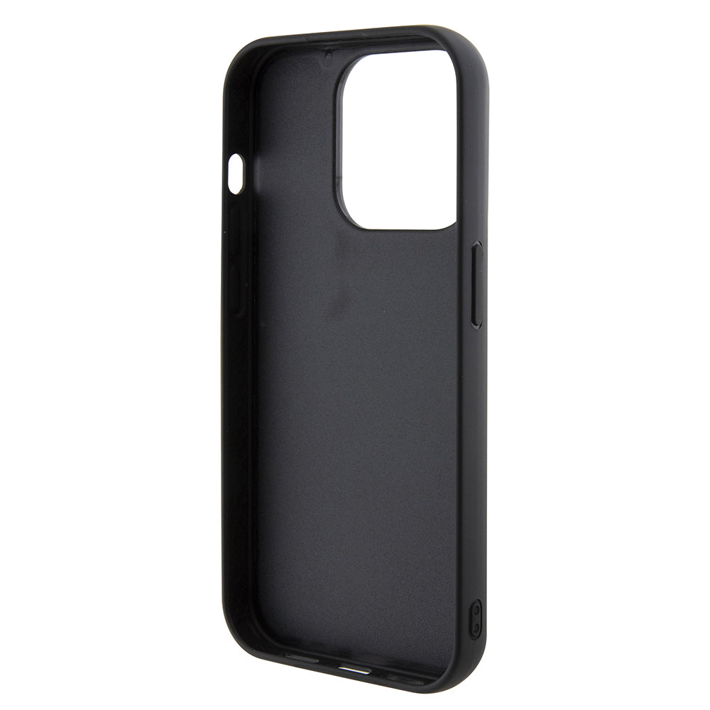 Custodia per Apple iPhone 15 Pro, Guess, PU Square Mirror Script Logo, Nera GUHCP15LPMSDGSK