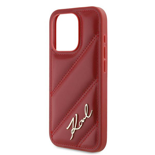 Custodia per Apple iPhone 15 Pro, Karl Lagerfeld, Diagonal Quilted Script, Rosie