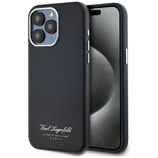 Custodia per Apple iPhone 15 Pro, Karl Lagerfeld, Grained Hotel RSG, Nera