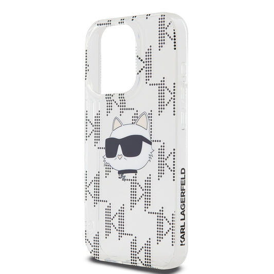 Custodia per Apple iPhone 15 Pro, Karl Lagerfeld, IML Electroplated Choupette Head, Trasparente