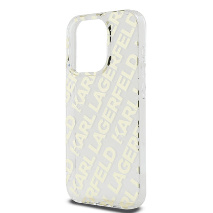 Custodia per Apple iPhone 15 Pro, Karl Lagerfeld, IML Electroplated Repeated Logo, Dorata