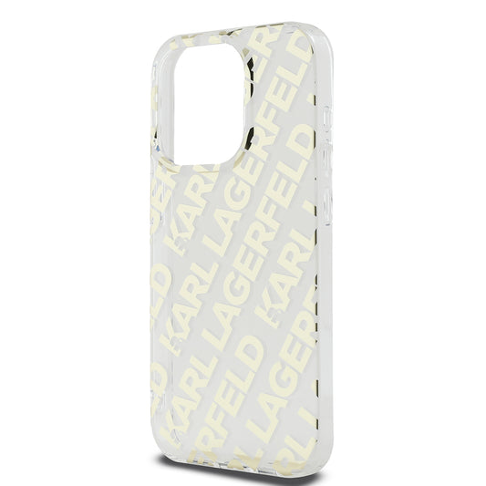 Custodia per Apple iPhone 15 Pro, Karl Lagerfeld, IML Electroplated Repeated Logo, Dorata