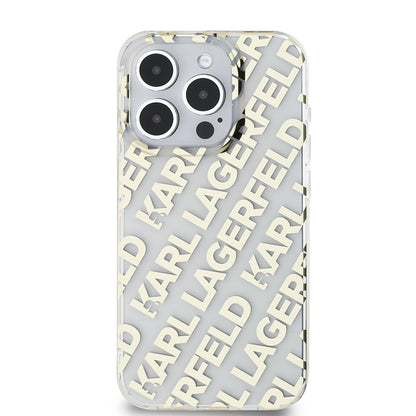 Custodia per Apple iPhone 15 Pro, Karl Lagerfeld, IML Electroplated Repeated Logo, Dorata