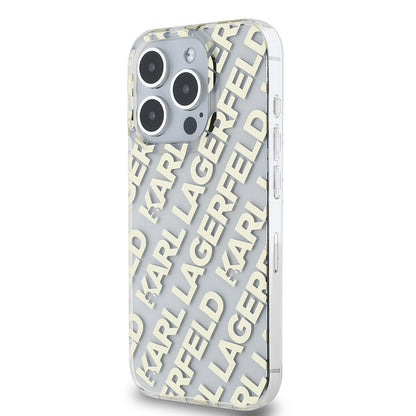 Custodia per Apple iPhone 15 Pro, Karl Lagerfeld, IML Electroplated Repeated Logo, Dorata
